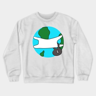 Planet Earth is quarantined in a Mask. Comic concept. Symbolism. Covid 19. Pandemic. Medicine and healthcare Crewneck Sweatshirt